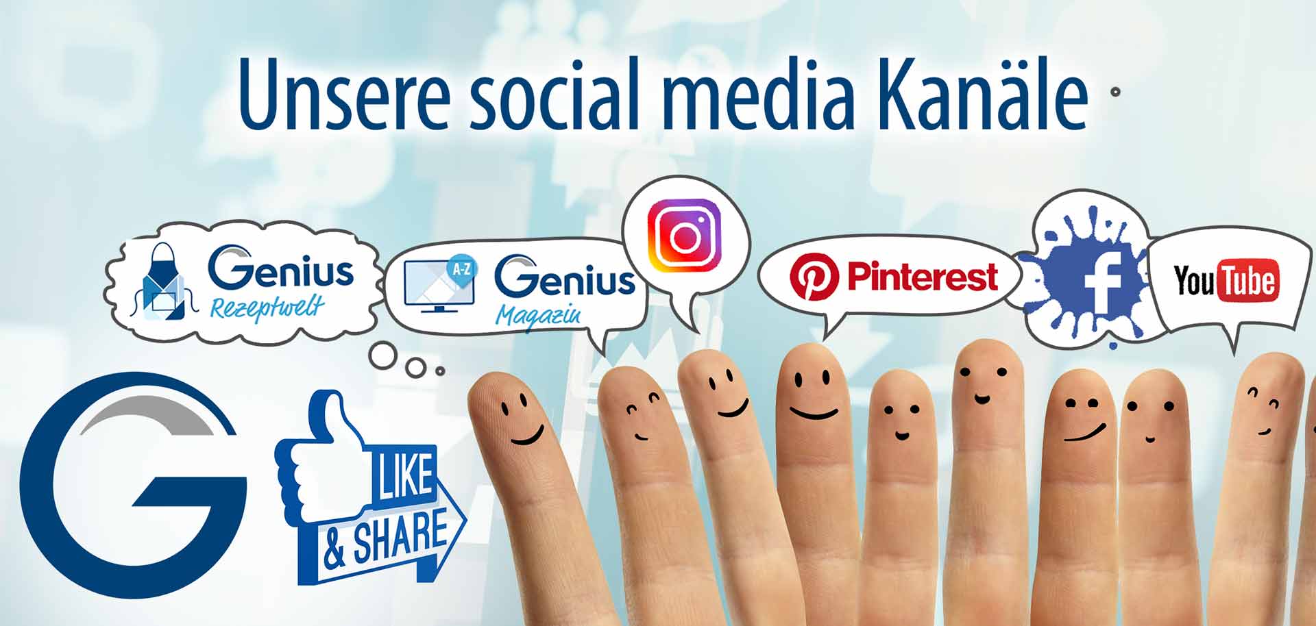 our social media Banner Website neu - our social media
